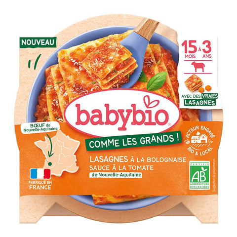 BABYBIO Lasagnes à la bolognaise boeuf et tomate de Nouvelle Aquitaine — 200 g