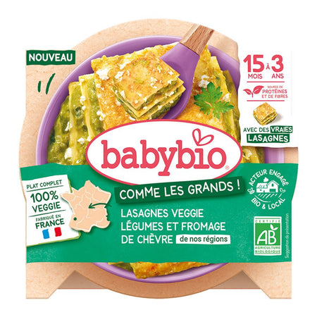 BABYBIO Lasagnes veggie légumes et fromage de chèvre de nos régions (200 g)