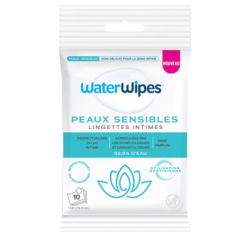WaterWipes Peaux Sensibles Lingettes Intimes (10 pièces)