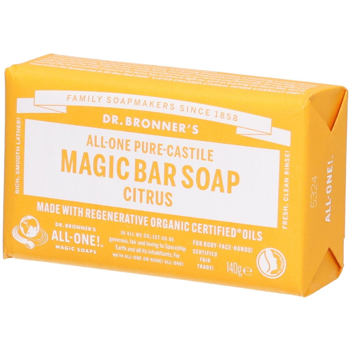 Dr. Bronner's Citrus Pure-Castile Magic savon en barre (140 g)
