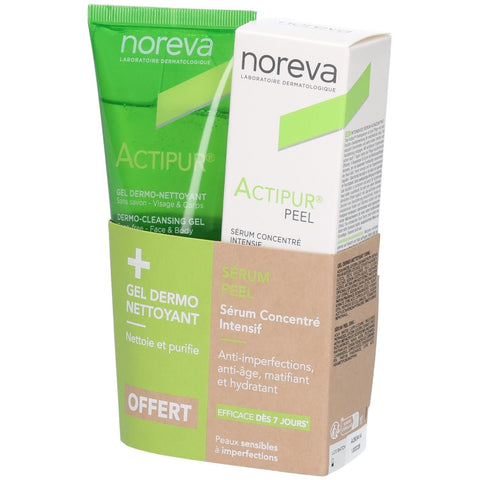 Noreva Actipur Coffret Gel Dermo-Nettoyant + Sérum Concentré Intensif Peel