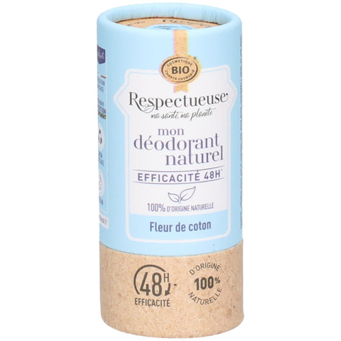 Respectueuse déodorant naturel bio fleur de coton stick (50 g)