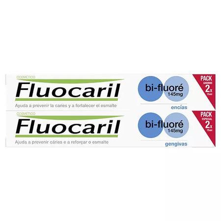 Fluocaril Cosmétique Bi-Fluoré 145mg Dentifrice Gencives Menthe Lot de 2 x 75ml