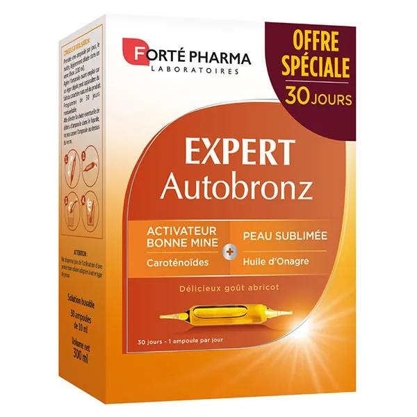 Forté Pharma Expert Autobronz Onagre Carotte Vitamine E 20 ampoules+10 Offertes