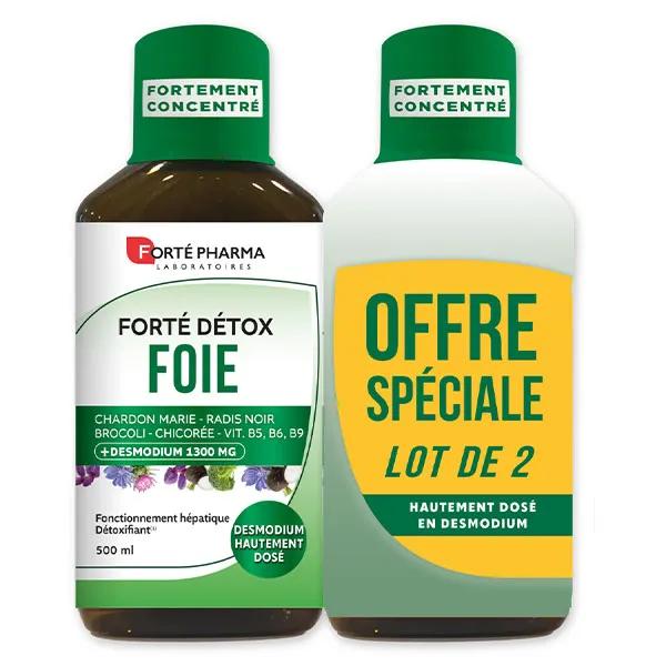 Forté Pharma Forté Détox Foie Desmodium Radis noir Lot 2x 500ml