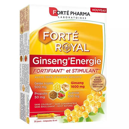 Forté Pharma Forté Royal Ginseng'Energie Fatigue Propolis Acérola 20 ampoules