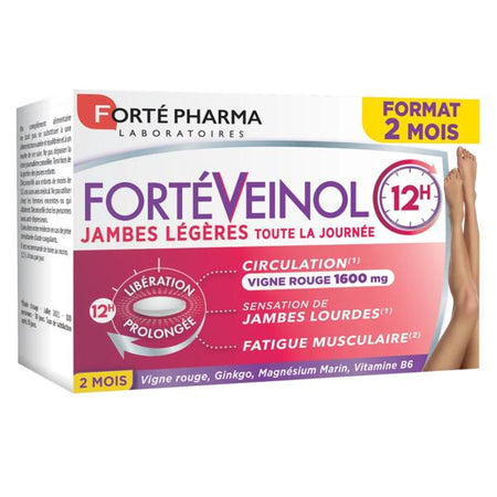 Forté Pharma Fortéveinol Jambes Légères Vigne rouge Magnesium 60 comprimés