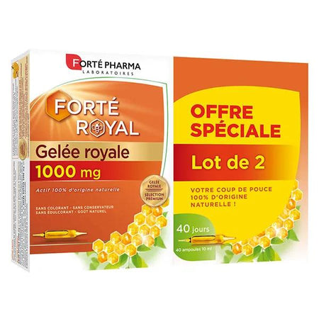 Forté Pharma Gelée Royale 1000mg Immunité Fatigue Défenses Lot 2x20 ampoules