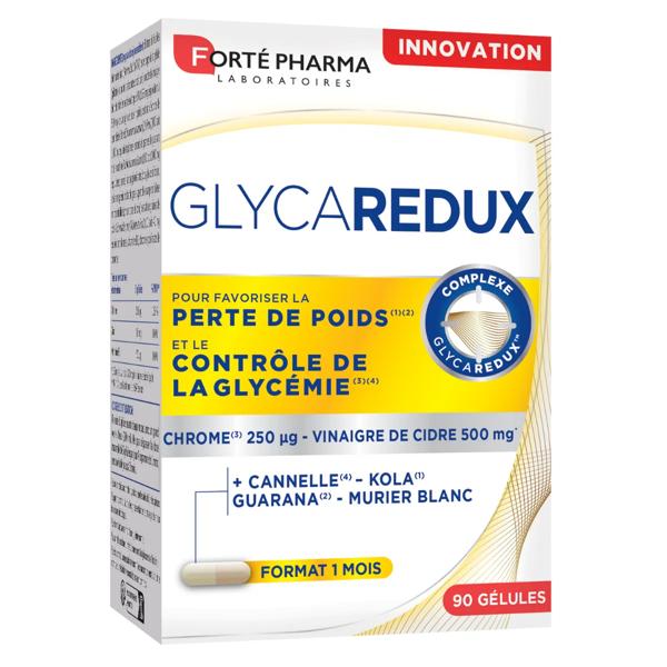 Forté Pharma Glycaredux Glycémie Vinaigre de Cidre Chrome Guarana - 90 gélules
