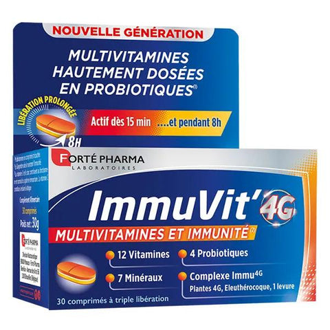 Forté Pharma Immuvit'4G Multivitamine Energie Immunität Vitamin C 30 Tabletten