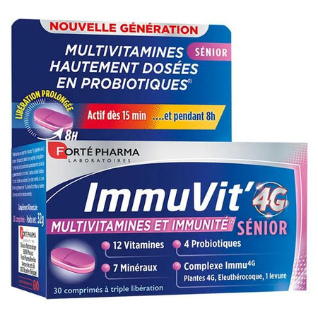 Forté Pharma Immuvit'4G Sénior Vitamine C Magnesium Guarana 30 comprimés