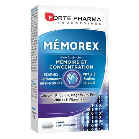Forté Pharma Memorex Gedächtnis und Konzentration Magnesium Zink Rhodiola 30 Kapseln
