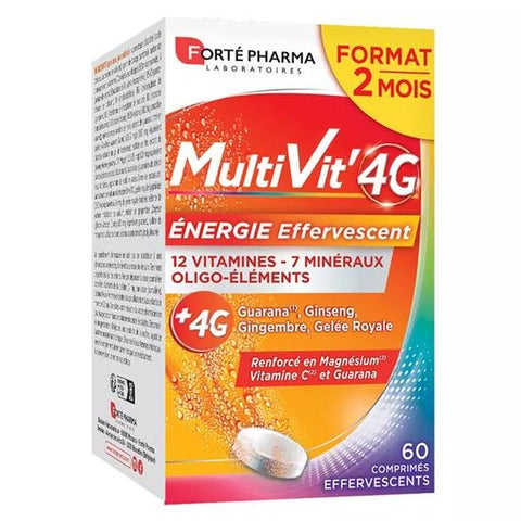 Forté Pharma MultiVit'4G Energie Multivitamine 2 Monate 60 Brausetabletten