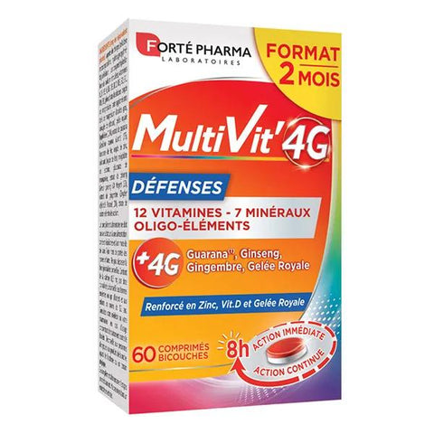 Forté Pharma Multivit'4G Abwehr Gelee Royale Vitamin C Zink 60 Tabletten