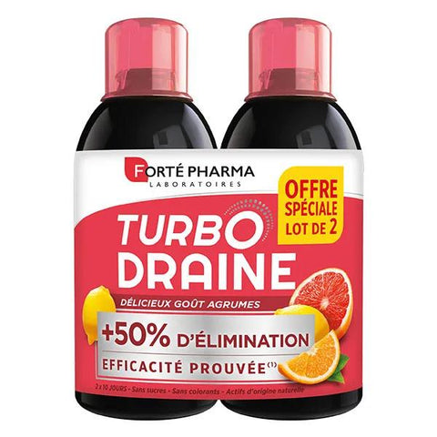 Forté Pharma TurboDraine Zitrus Schlankheits-Drainage Entwässerung 2 x 500ml Vorteilspackung