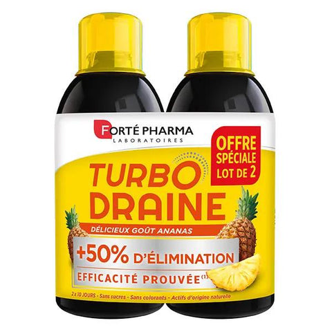 Forté Pharma TurboDraine Ananas Entwässerung Abnehmen Ausscheidung 2 x 500ml Packung