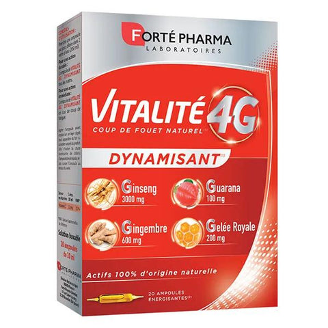 Forté Pharma Vitalité 4G Dynamisant Ginseng Guarana Vitamin C 20 Ampullen