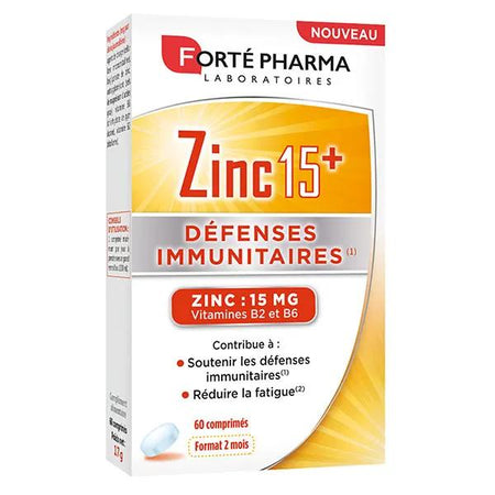 Forté Pharma Zinc 15+ Défenses Immunitaires Fatigue 60 comprimés