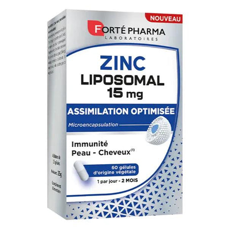 Forté Pharma Zinc Liposomal 15 mg Immunité Peau Cheveux 60 gélules végétales