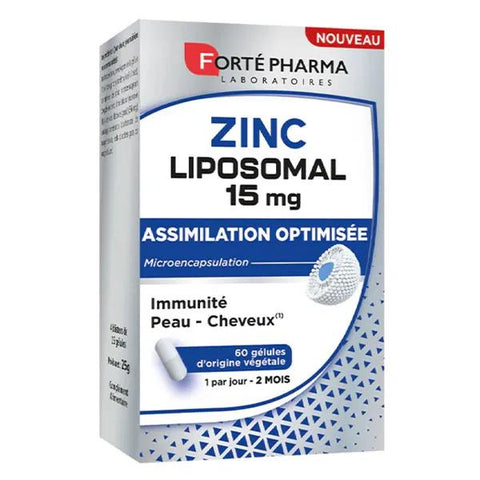 Forté Pharma Zink Liposomal 15 mg Immunität Haut Haare 60 pflanzliche Kapseln