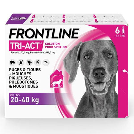 Frontline Tri-Act Chiens L 20 à 40kg 6 pipettes
