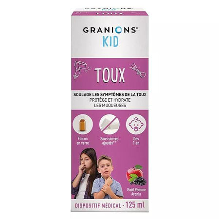 Granions Kid Toux Dès 1 an Goût pomme Aronia Sirop 125 ml