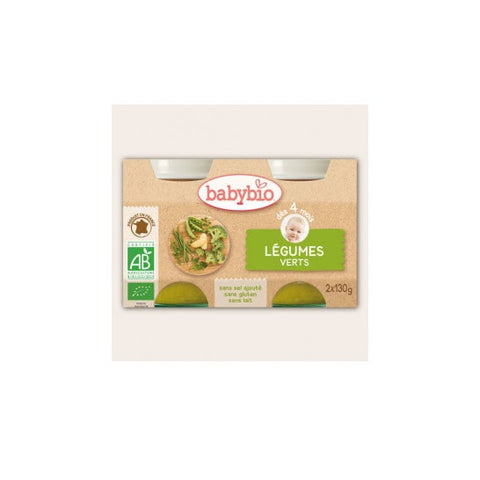 Babybio Petits Pots Légumes Verts Bio dès 4 Mois (2x130g)