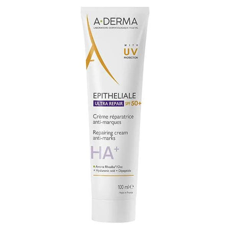 A-derma Epithéliale Ultra Repair Crème réparatrice anti-marques SPF50+ 100ml