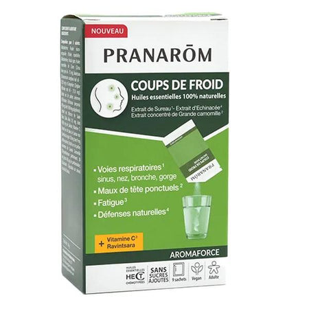 Pranarôm -Aromaforce Sachet Coups de froid Vitamine C Ravintsara 9 sachets