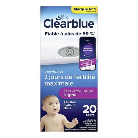 Clearblue Test Ovulation Digital 1 Hormone ( 2 jours de fertilité) x20