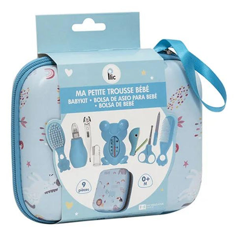 Plic Trousse de soin complète pour bébé - 9 accessoires - Bleu