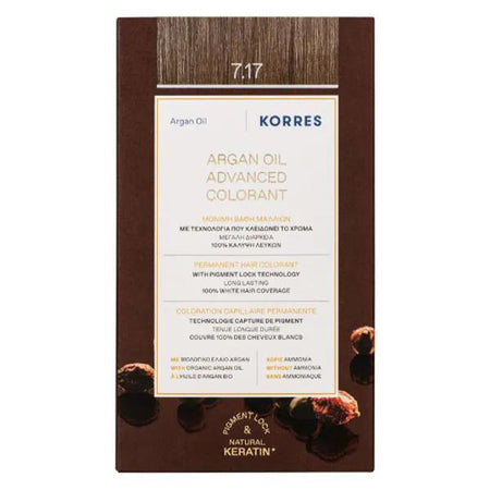 Korres Coloration permanente 7.17 Blond Beige Huile d'Argan