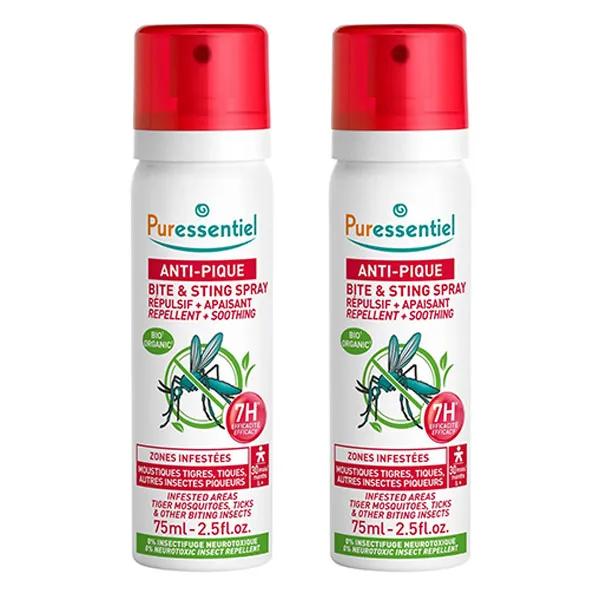 Puressentiel - Spray Répulsif aux HE BIO Anti-Pique - 2 x75ml offre duo