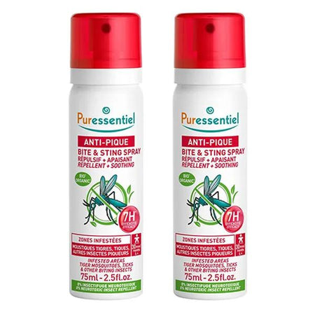 Puressentiel - Spray Répulsif aux HE BIO Anti-Pique - 2 x75ml offre duo