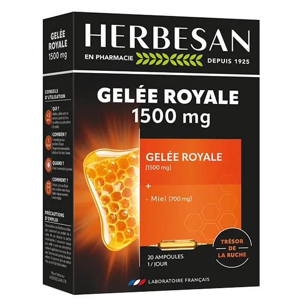 Herbesan Gelée Royale 1500mg 20 ampoules de 10ml