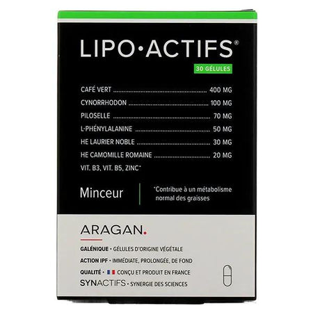 Aragan - Synactifs - Lipoactifs® - Minceur - Piloselle et Zinc - 30 gélules