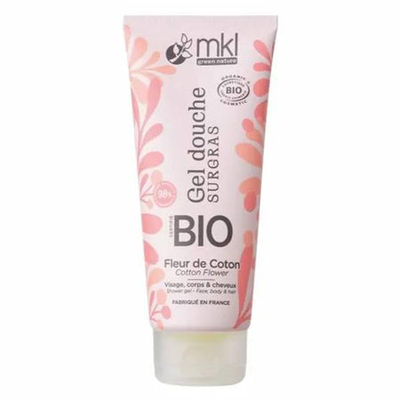MKL Gel Douche BIO Fleur de Coton, cheveux, visage et corps 200ml