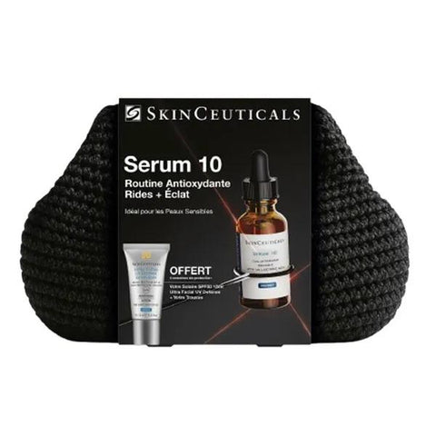 SkinCeuticals Pflegeset Falten und Ausstrahlung Serum 10 - 30ml Ultra Facial UV Defense SPF50 15ml gratis