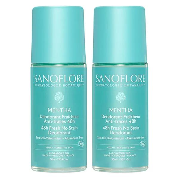 Sanoflore Déodorant Mentha 48h - lot de 2x50 ml