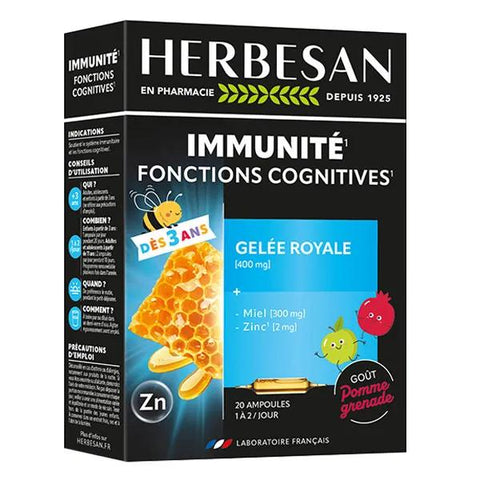 Herbesan Gelée Royale Honig Zink Erwachsene und Kinder 20 Ampullen à 10ml