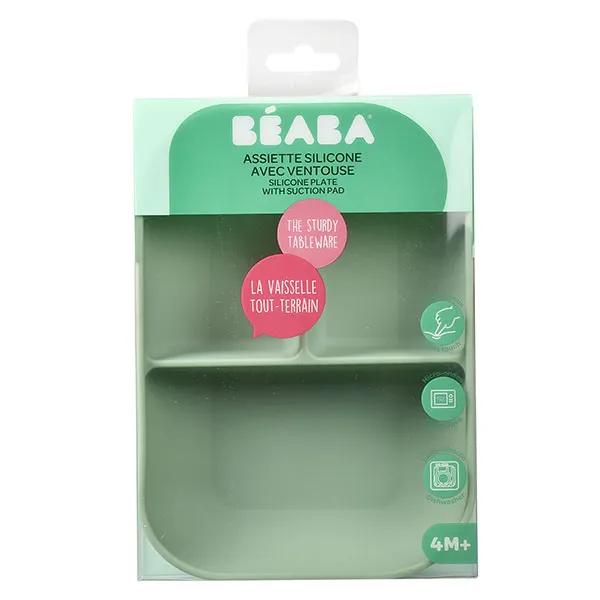 Béaba Assiette compartimentée silicone sage green