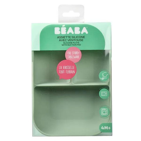 Béaba Assiette compartimentée silicone sage green