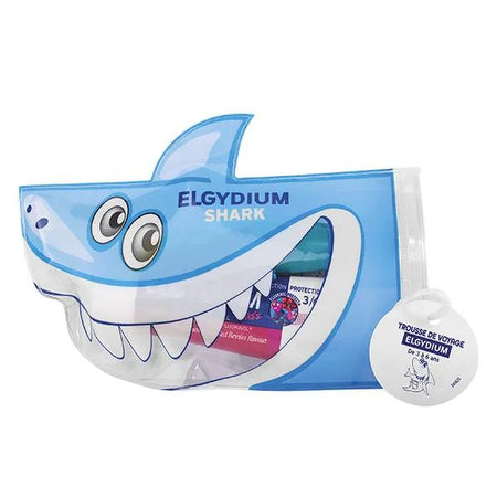 Elgydium Trousse Voyage Shark 1 BAD shark + dentifrice grenadine 50ml