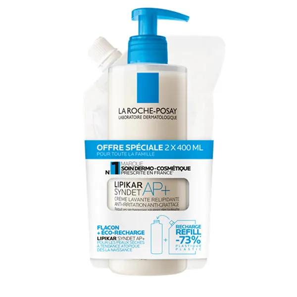 La Roche Posay Lipikar Syndet AP+ Crème lavante relipidante lot Eco-Recharge + flacon 400ml
