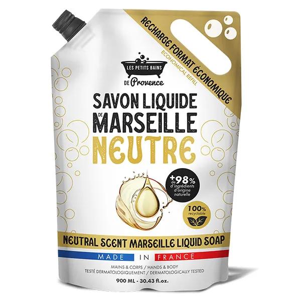 Les Petits Bains de Provence Recharge format Eco Savon Liquide Neutre 900 ml