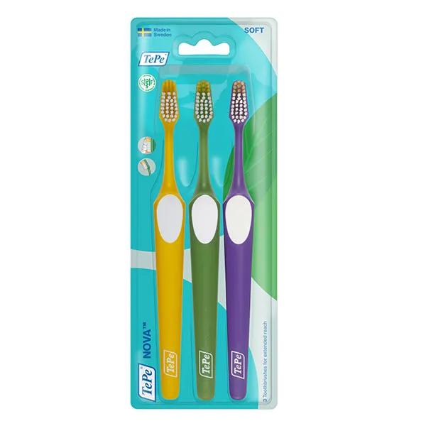 TePe Brosses à dents Nova™ Souples Lot de 3 pièces