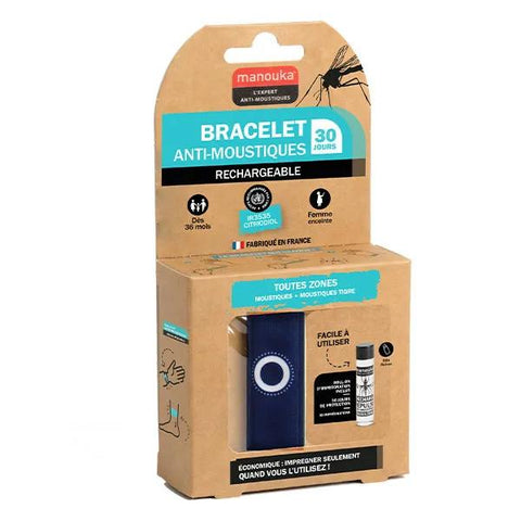 Manouka Mosquito Repellent Bracelet for Adults - Navy Blue