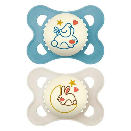 Mam Sucettes Original Nuit 2 à 6 mois Silicone Coloris aléatoire X2