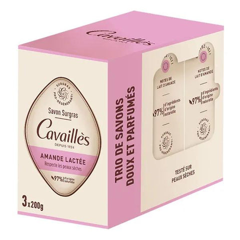 Cavaillès Überfettende Seife Mandelmilch 3X200gr