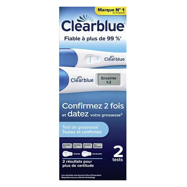 Clearblue Multi Test de grossesse Testez et confirmez x2 (1 digital, 1 visuel)